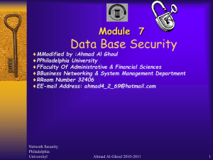 Data Base Security Module  7 