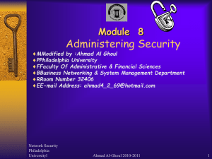 Administering Security Module  8 