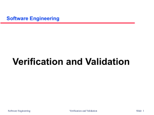 Verification and Validation Software Engineering Slide  1