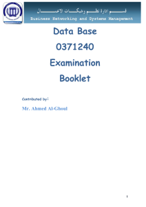 Data Base 0371240 Examination Booklet
