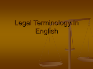 Legal Terminology In English