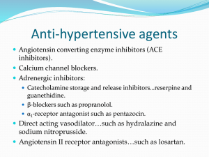 Anti-hypertensive agents