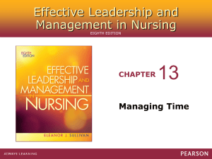 13 Effective Leadership and Management in Nursing Managing Time