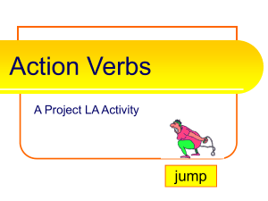 Action Verbs jump A Project LA Activity