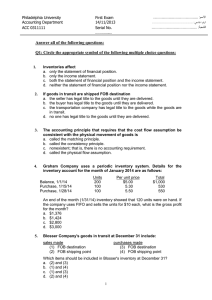 Philadelphia University First Exam Accounting Department 14/11/2013