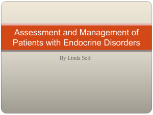 Assessment and Management of Patients with Endocrine Disorders By Linda Self