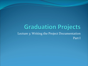 Lecture 3: Writing the Project Documentation Part I