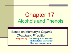 Chapter 17 Alcohols and Phenols Organic edition