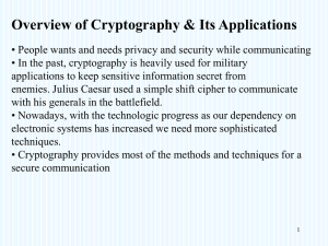 Overview of Cryptography &amp; Its Applications