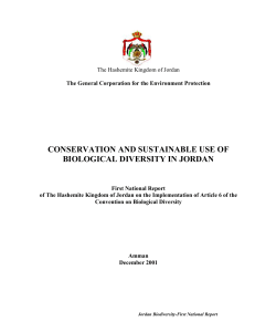 CONSERVATION AND SUSTAINABLE USE OF BIOLOGICAL DIVERSITY IN JORDAN
