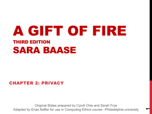 A GIFT OF FIRE SARA BAASE 1 THIRD EDITION