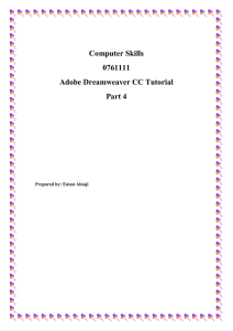 Computer Skills 0761111 Adobe Dreamweaver CC Tutorial Part 4