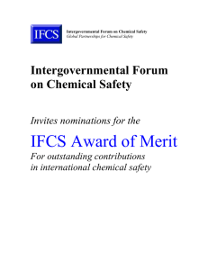 IFCS Award of Merit Intergovernmental Forum on Chemical Safety