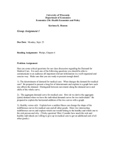 University of Wisconsin Department of Economics Economics 236: Health Economics and Policy