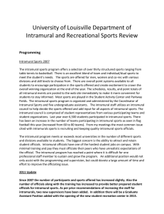 University of Louisville Department of Intramural and Recreational Sports Review Programming