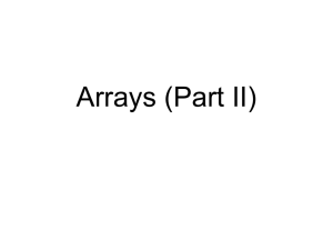 Arrays (Part II)