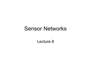 Sensor Networks Lecture 8