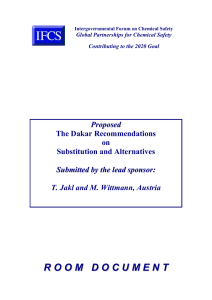 The Dakar Recommendations on Substitution and Alternatives