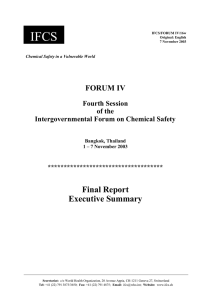 IFCS Final Report Executive Summary FORUM IV