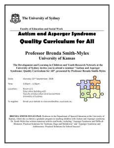 Quality Curriculum for All Autism and Asperger Syndrome  Professor Brenda Smith-Myles