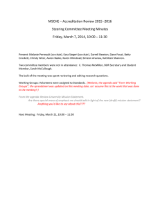 MSCHE – Accreditation Review 2015 -2016 Steering Committee Meeting Minutes