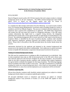 Implementation of criminal background check policy  DV 01/20/2009