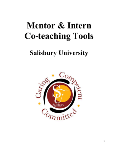 Mentor &amp; Intern Co-teaching Tools Salisbury University