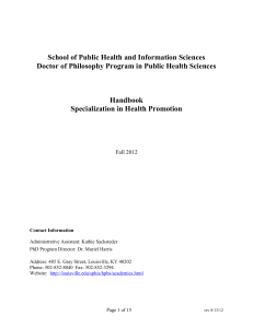 School of Public Health and Information Sciences