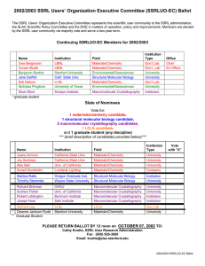 2002/2003 SSRL Users’ Organization Executive Committee (SSRLUO-EC) Ballot