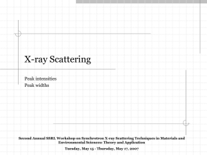 X-ray Scattering Peak intensities Peak widths