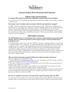 Academic Program Review-Frequently Asked Questions  Programs, Tracks, and Concentrations