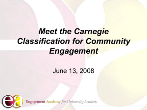 Meet the Carnegie Classification for Community Engagement June 13, 2008