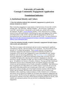 University of Louisville Carnegie Community Engagement Application Foundational Indicators