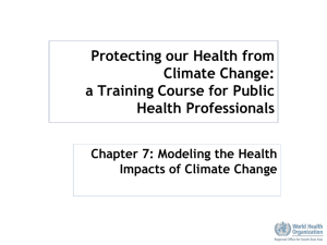 Protecting our Health from Climate Change: a Training Course for Public Health Professionals