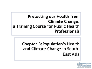 Protecting our Health from Climate Change: a Training Course for Public Health Professionals