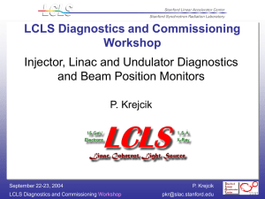 LCLS Diagnostics and Commissioning Workshop Injector, Linac and Undulator Diagnostics