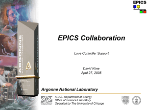 EPICS Collaboration Argonne National Laboratory Love Controller Support David Kline