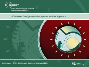 RDB-Based Configuration Management - A New Approach Ralph Lange