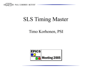 SLS Timing Master Timo Korhonen, PSI