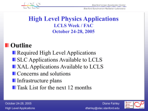 High Level Physics Applications Outline