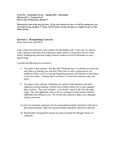 Econ 522 – Economics of Law – Spring 2010 –... Homework 2 – Contract Law Due in class Wednesday, March 17
