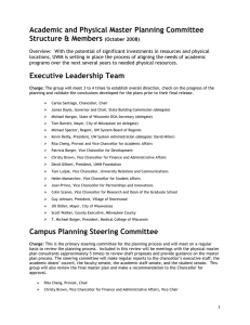 Academic and Physical Master Planning Committee Structure &amp; Members