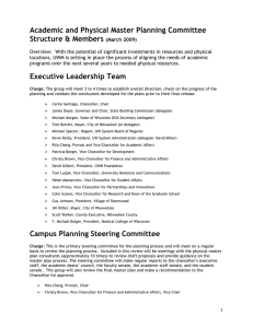 Academic and Physical Master Planning Committee Structure &amp; Members