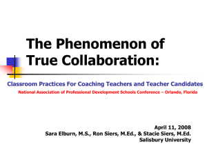 The Phenomenon of True Collaboration: April 11, 2008