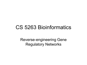 CS 5263 Bioinformatics Reverse-engineering Gene Regulatory Networks