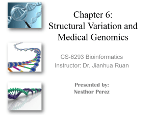 Chapter 6: Structural Variation and Medical Genomics CS-6293 Bioinformatics