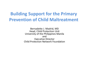 Building Support for the Primary Prevention of Child Maltreatment