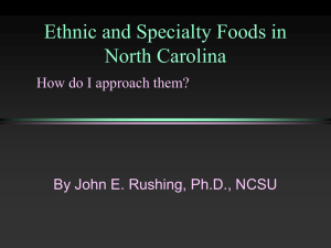 Ethnic and Specialty Foods in North Carolina How do I approach them?