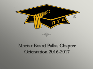 Mortar Board Pallas Chapter Orientation 2016-2017