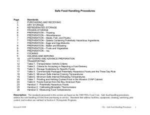 Safe Food Handling Procedures